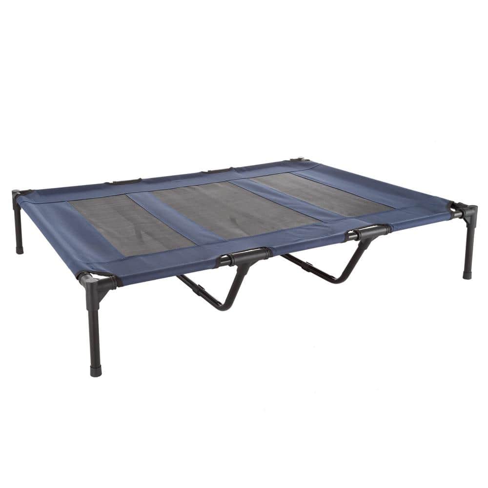 Large Navy Blue Elevated Outdoor Waterproof Pet Bed