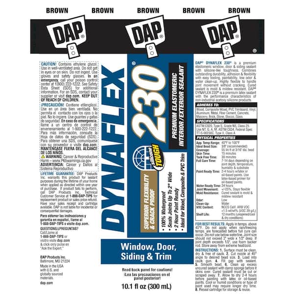 DAP Dynaflex 230 Dark Bronze Sealant - 10.1 Oz Tubes (12-Pack) For Indoor/Outdoor Use