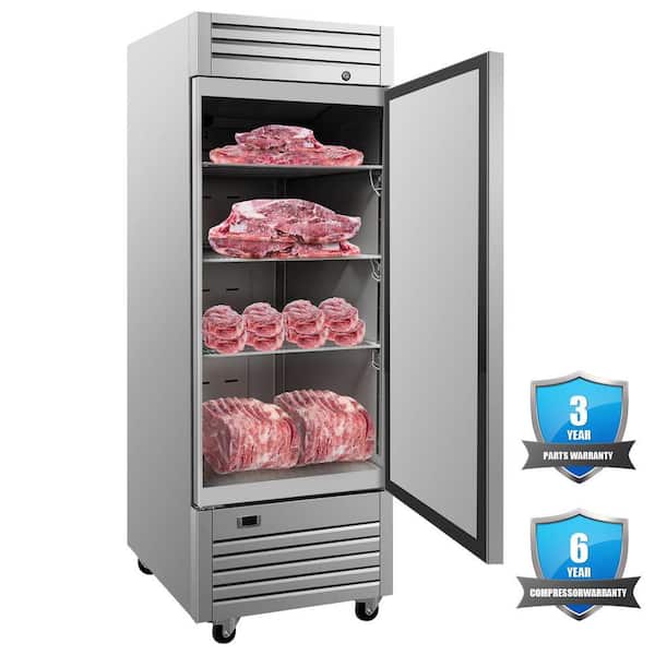 29 in. 23 cu. ft. Frost Free Defrost Upright Freezer Commercial One Door Freezer EKS20F in Stainless Steel