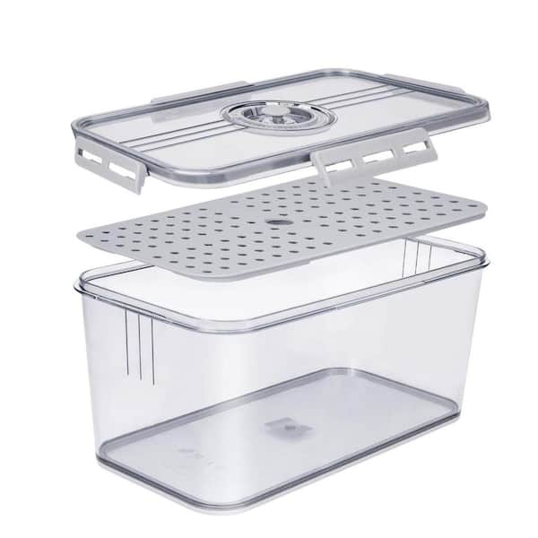 2 Piece Airtight Bread Storage Container with Time Recording Dial and Detachable Tray for Kitchen Countertop Set