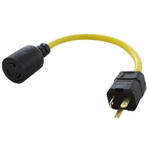 1.5 ft. Clamp NEMA 5-20P 20A 125V Plug to Locking 20 Amp L5-20R Female Connector