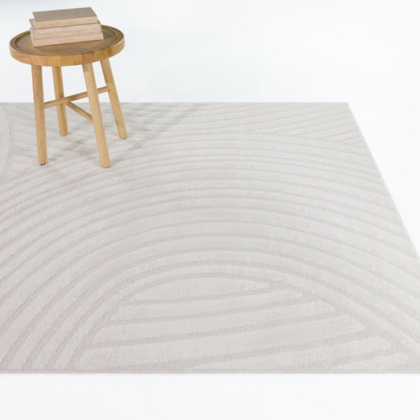 Modesta Cream 8 ft. x 10 ft. Organic Boho Arches Area Rug
