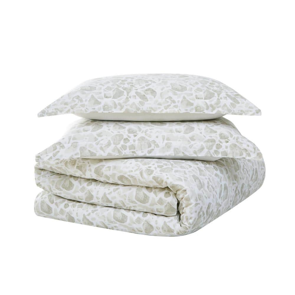 Brooklyn Loom Jasper 3-Piece Grey Cotton Full/Queen Comforter Set ...