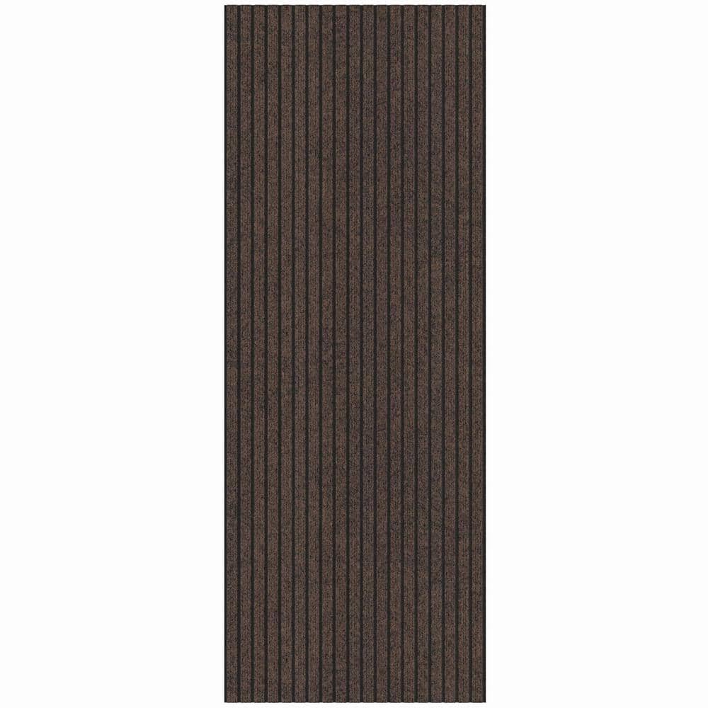 Utility Non-Slip Indoor/Outdoor Long Hallway Runner Rug 2 ft. 7 in. x 51 ft. Brown Ribbed Polyester Garage Flooring price history on PriceWatchPro