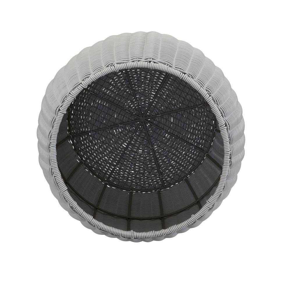 13.75 in Black Barrel Basket Side Table - thumbnail 4