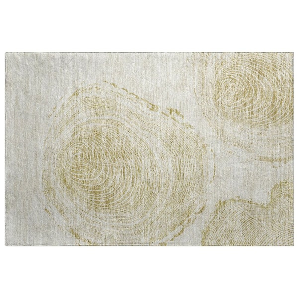 Dream Shag Premium Machine Washable Abstract ADS713 Khaki 2 ft. x 3 ft. Accent Rug