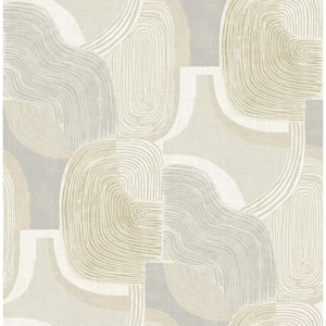 Hollace Honey and Grey Geometric Wallpaper Sample