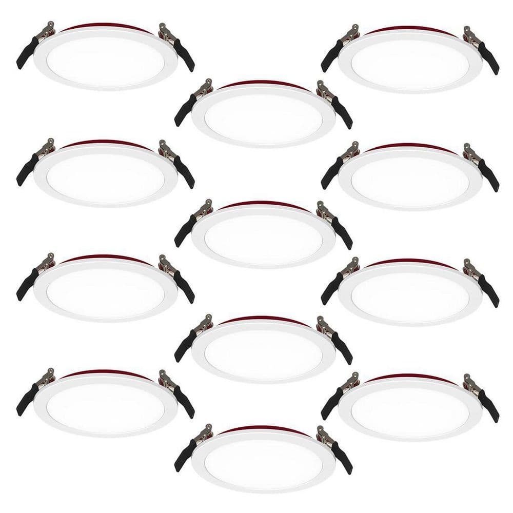 6 in. Fire Rated Slim Adjustable CCT IC Rated Dimmable Indoor Outdoor Integrated LED Recessed Baffle Trim 12-Pack price history on PriceWatchPro