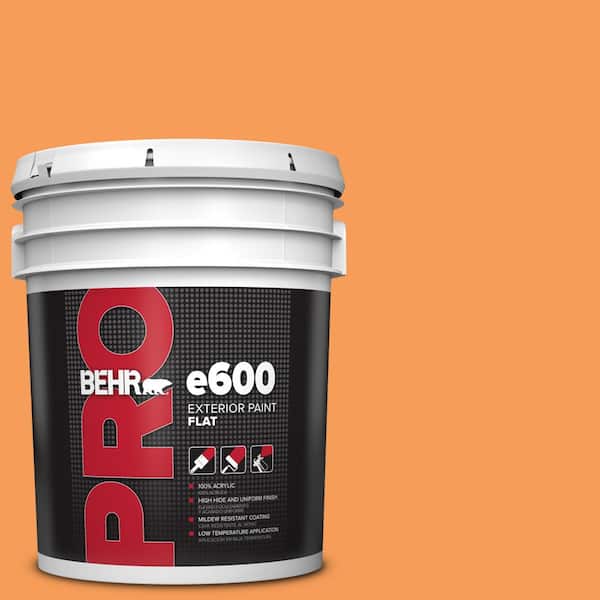 BEHR PRO 5 gal. #P220-6 Bergamot Orange Flat Exterior Paint