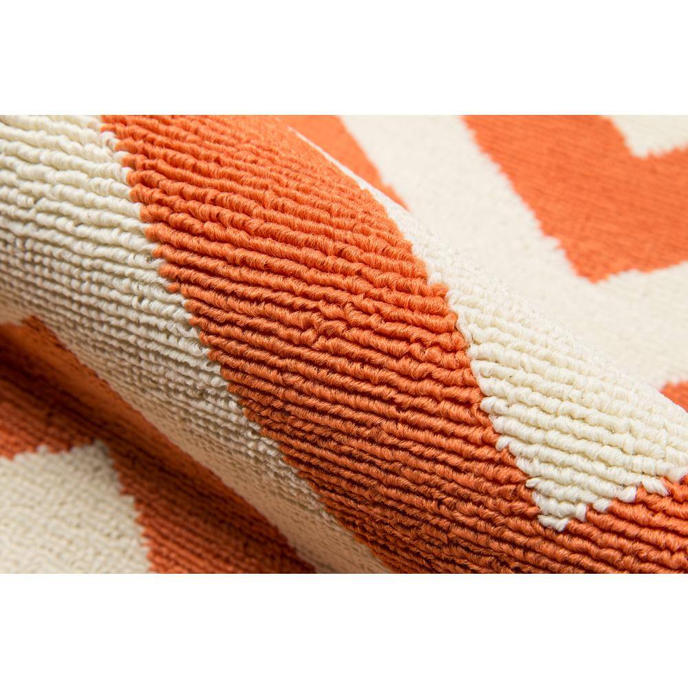Rectangular Orange Synthetic Easy Care Indoor/Outdoor Rug
