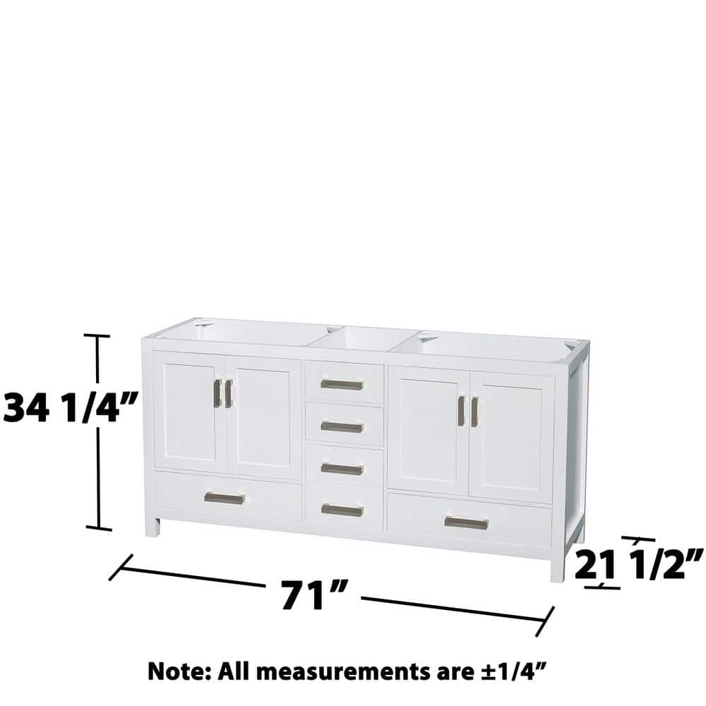White Wood Freestanding Double Bathroom Vanity Base