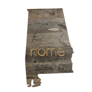 Large Rustic Farmhouse Alabama Home State Reclaimed Wood Wall Art