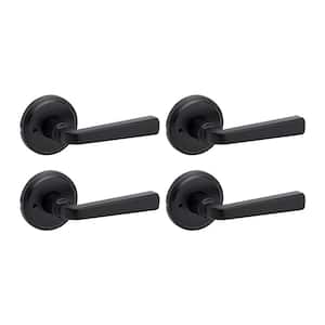 Kwikset Sedona Matte Black Bedroom Bathroom Privacy Door Handle with ...