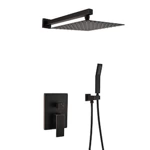 Single-Handle 1-Spray Shower Faucet 2.5 GPM with Waterfall 12 in. Rain Shower Head and Hand Shower in Oil Rubbed Bronze