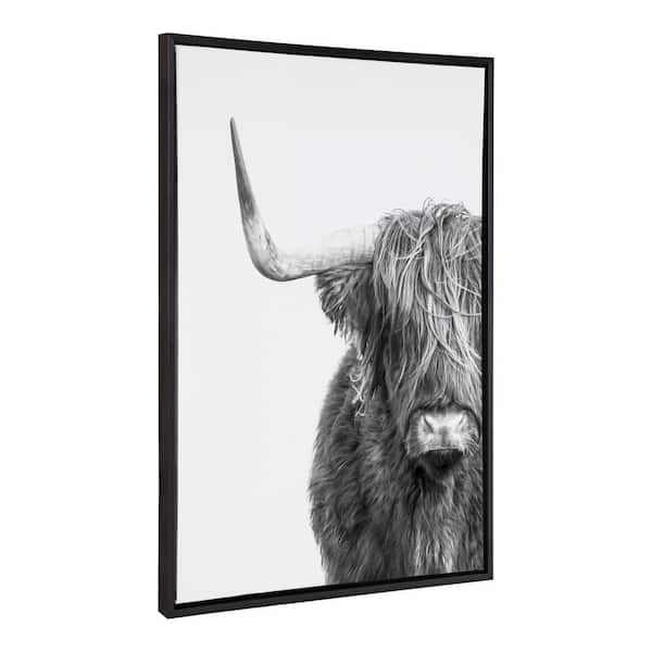 Kate and Laurel "Black and White Farm Animal" by Amy Peterson, 1-Piece Framed Canvas Animals Art Print, 28 in. x 38 in.