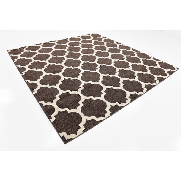Trellis Philadelphia Dark Brown/Beige 8' 0 x 8' 0 Square Rug