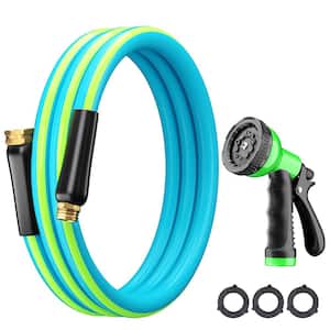 Garden Hose 5/8 in. x 10 ft. with 10 Function Sprayer Nozzle Light-Weight Duty Contractor PVC Water Hose