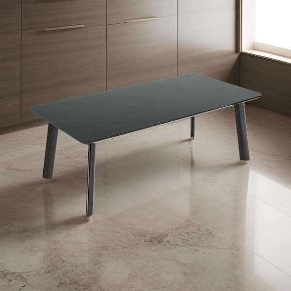 Chad Rose Gold and Black Wood 43 in. 4 Legs Dining Table Seats 6