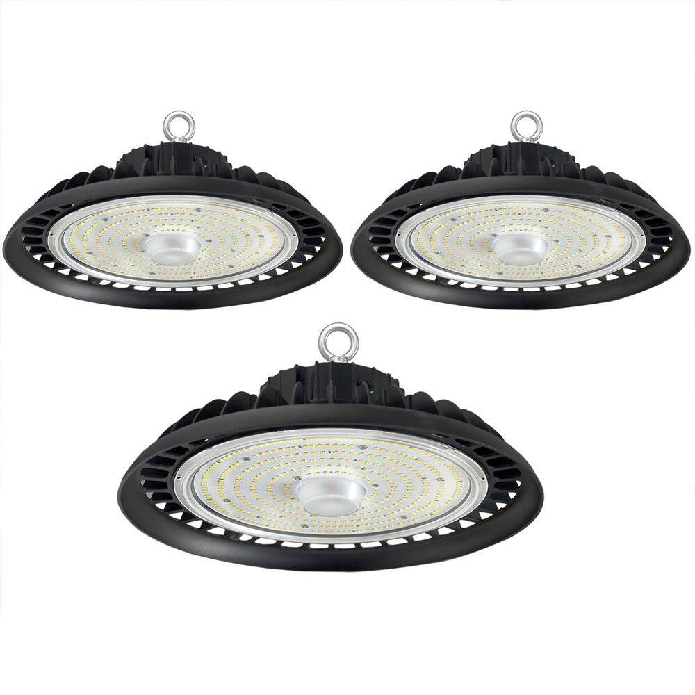 3-Pack 12 in. 600-Watt Equivalent Integrated LED Dimmable Black UFO High Bay Light, 5000K Commercial Lighting Workshop price history on PriceWatchPro