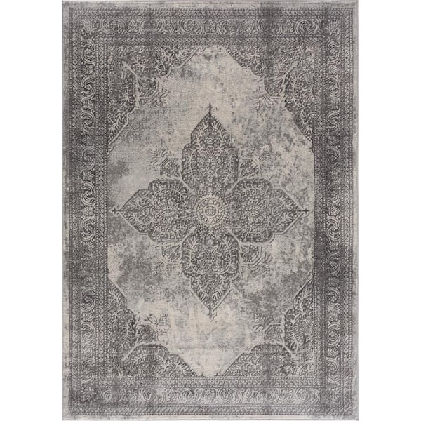 Rug Branch Havana Grey 2 ft. 3 in. x 13 ft. Traditional Distressed Runner Area Rug