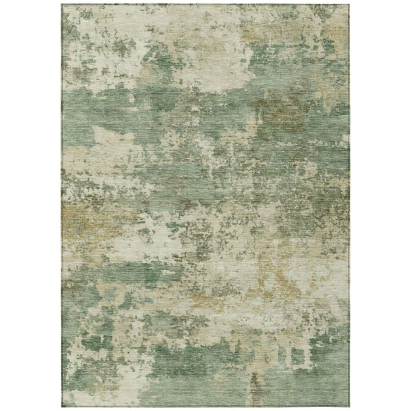 Chantille Machine Washable Indoor/Outdoor Abstract ACN2366 Sage 5 ft. x 7 ft. 6 in. Area Rug