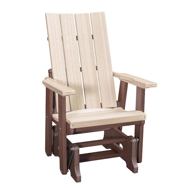 American Furniture Classics Brandon Series 27 in. 1-Person Brown High Density Polyethylene Plastic Outdoor Glider