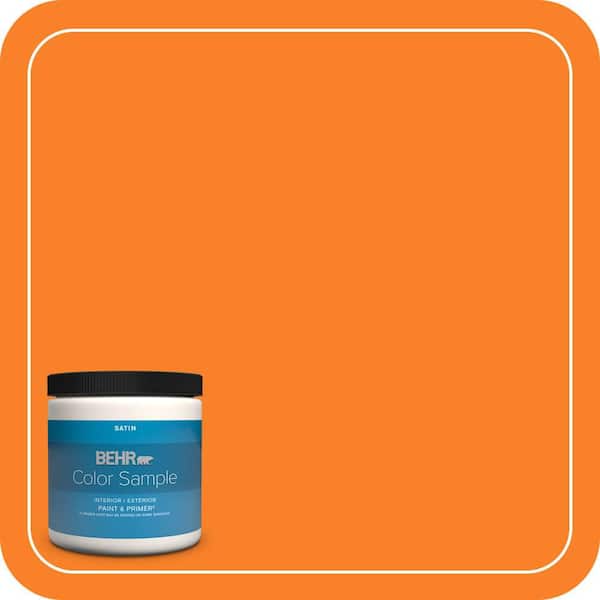BEHR PREMIUM PLUS 8 oz. #S-G-270 Summer Citrus Satin Enamel Interior/Exterior Paint & Primer Color Sample
