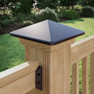 6 in. x 6 in. Victoria Black High Point Cedar Wood Post Cap