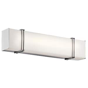 Impello 24.25 in. Chrome Integrated LED Linear Contemporary Bathroom Vanity Light Bar