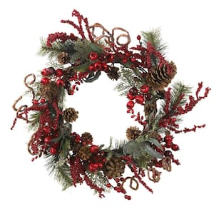 24in. Artificial Assorted Berry Wreath