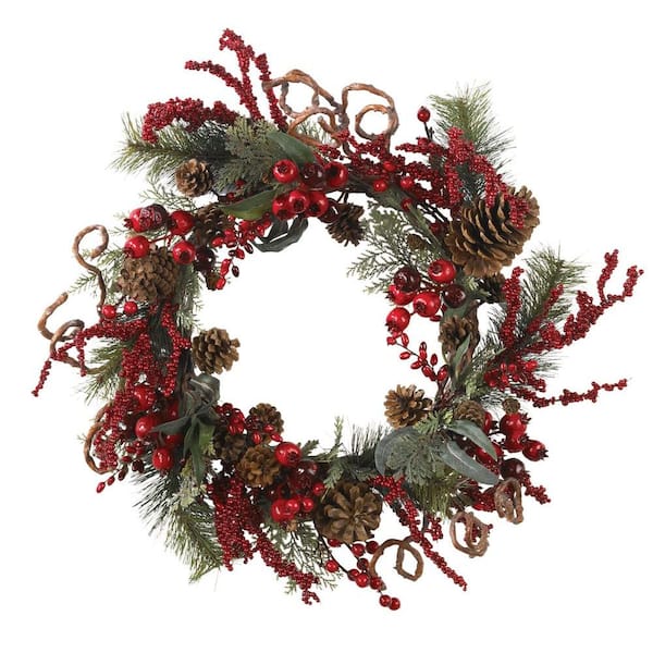 Nearly Natural 24in. Artificial Assorted Berry Wreath