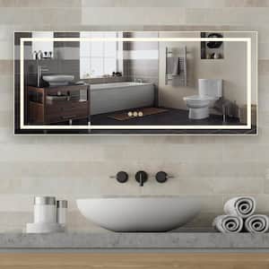 60 in. W x 36 in. H Frameless Rectangular LED Light Bathroom Vanity Mirror