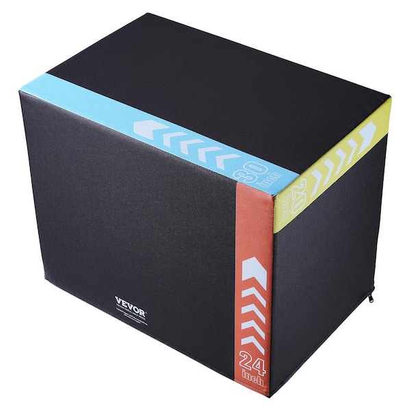 SKYSHALO 3 in. 1 Plyometric Jump Box 30/24/20 in. Foam Plyo Box, Platform and Jumping Agility Box, Anti-Slip Fitness Exercise Box