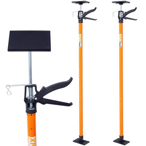 2-Pack Orange Steel Adjustable 3rd Hand Support System, Extends from 45 to 114 in., with Carry Bag, for Cargo Drywalls