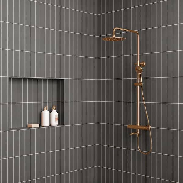 Sahara Rectangle 3 in. x 12 in. Matte Dark Porcelain Tile (11.63 sq. ft. /Case)