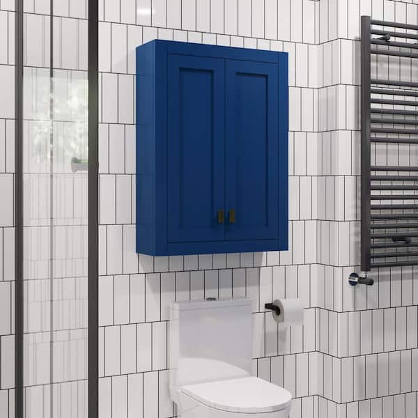 Madison 24 in. W x 33 in. H x 8 in. D Bathroom Storage Wall Cabinet in Monarch Blue