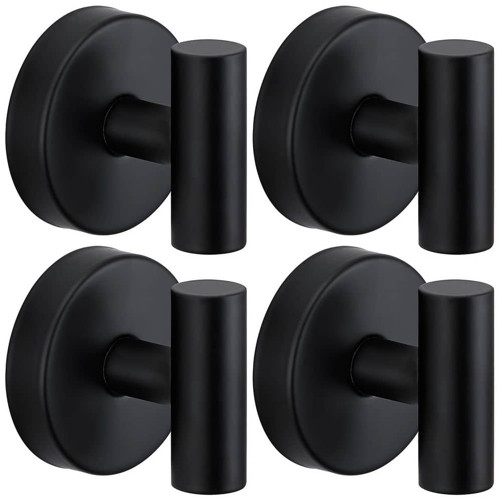 4-Piece Suction Cup Hooks, Bathroom Reusable Hooks for Shower, No-Drill Mounting on Glass, Mirrors, in Matte Black price history on PriceWatchPro
