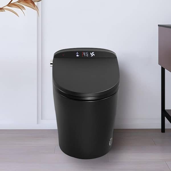 UPIKER 12-in-1 Elongated Bidet Toilet in Black with Heated Seat and Auto Flush