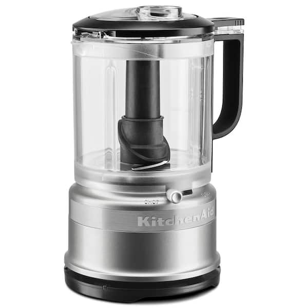KitchenAid 5-Cup 2-Speed Contour Silver Food Processor with Whisk Accessory
