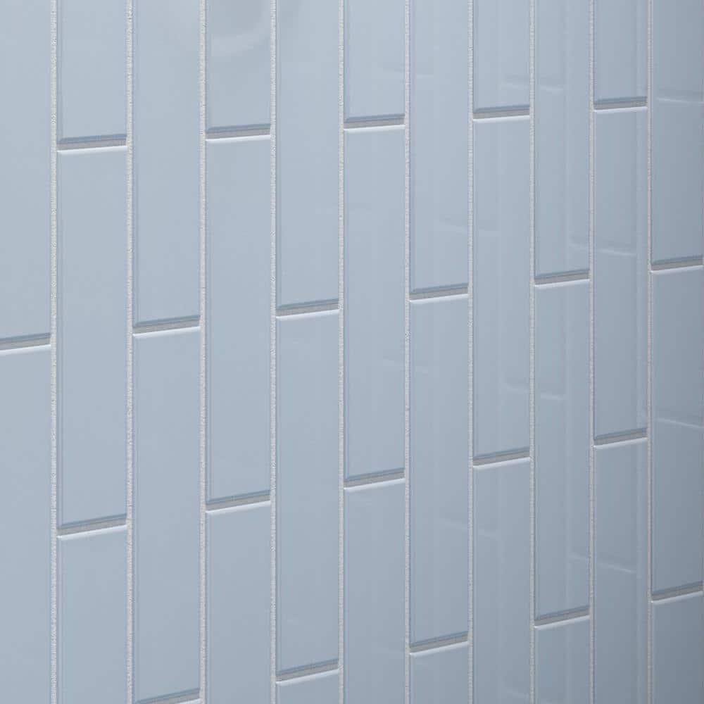 Caribbean Blue Gloss Glass Subway Tile 2x8