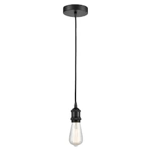 Edison 60-Watt 1-Light Matte Black Standard Mini Pendant Light