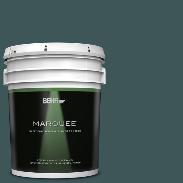 BEHR MARQUEE 5 gal. #PPU12-01 Abysse Semi-Gloss Enamel Exterior Paint & Primer