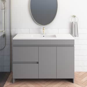 Mace 48 in. W x 20 in. D Single Sink Bathroom Vanity Left Side Drawers in Grey with Acrylic Integrated Countertop