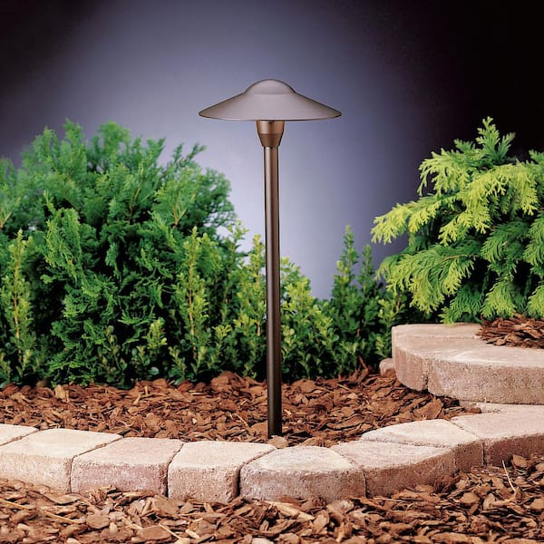 Low Voltage 8 in. Textured Architectural Bronze Hardwired Weather Resistant Dome Path Light with No Bulbs Included