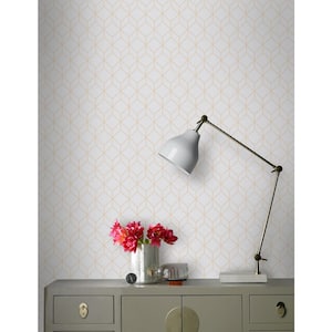 Myrtle Geo Gray/Rose Gold Wallpaper Sample