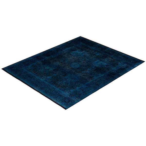 Overdyed Navy 8 ft. 2 in. x 9 ft. Wool Indoor Area Rug