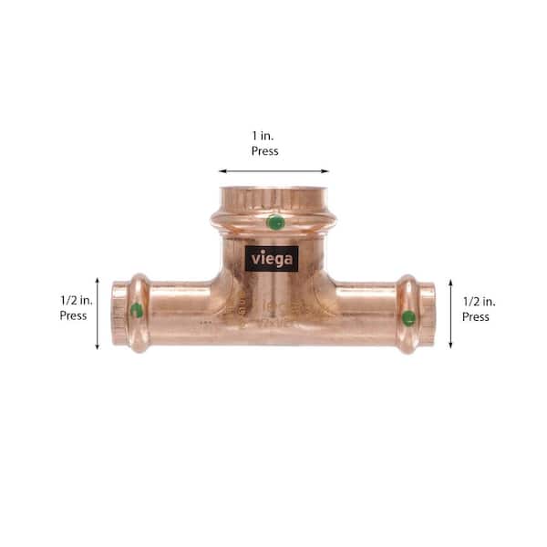 ProPress 1/2 in. x 1/2 in. x 1 in. Press Copper Tee (5-Pack)