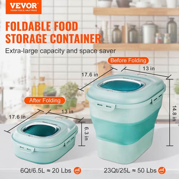 Set of 2 Extra Large 6.5L Food Storage Containers with Airtight
