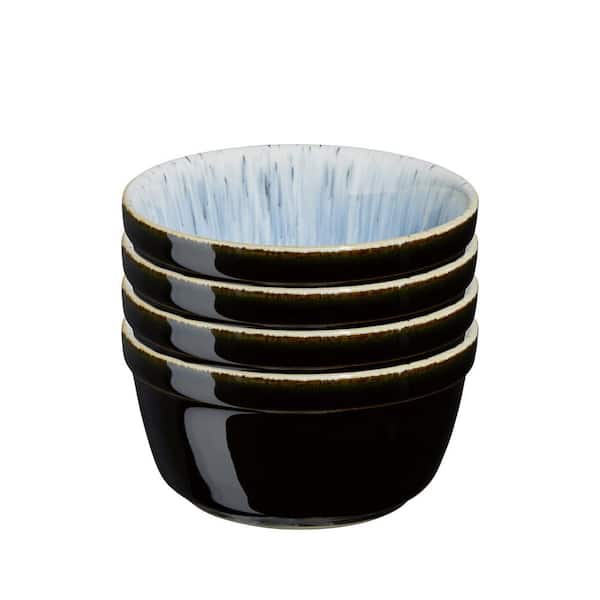 Halo Stoneware 4-Piece Black Round Ramekin Bowl
