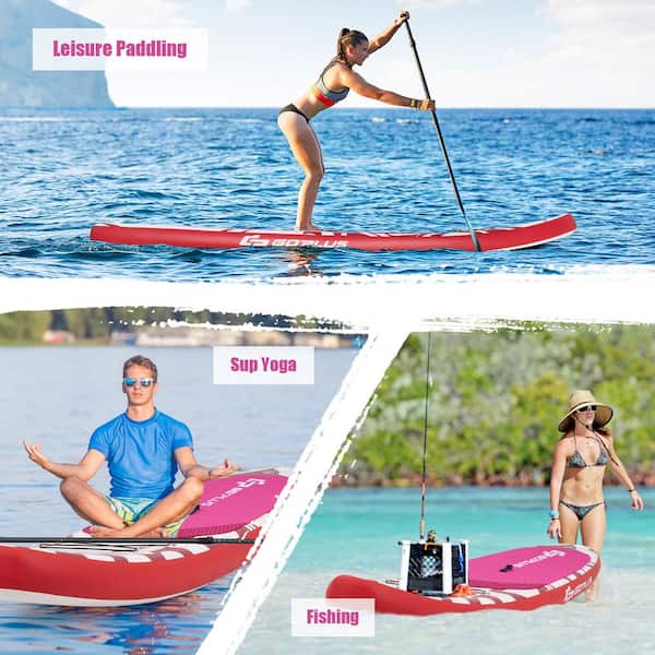 Costway Goplus 11' Inflatable Stand Up Paddle Board Sup w/ Carrying Bag Aluminum Paddle, Aluminum